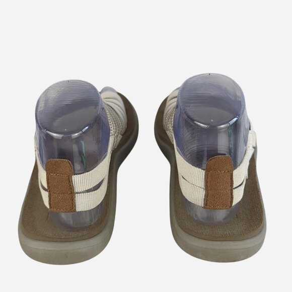 Teva Voya Strappy Canvas in White Cream Antiguous Birch Strappy Sandal l Size 6 - Picture 8 of 8